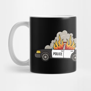 Burning cop car Mug